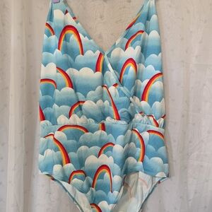 NWT Modcloth Rainbow Halter Bodysuit Onesie Romper